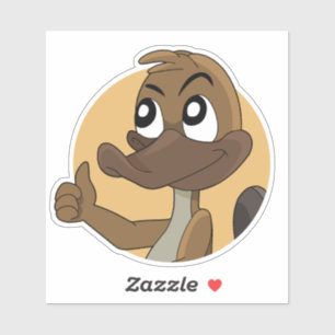 Platypus giving thumbs up Custom-Cut Vinyl Sticker