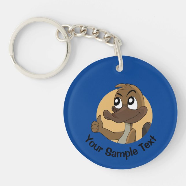 Platypus giving thumbs up  keychain (Front)