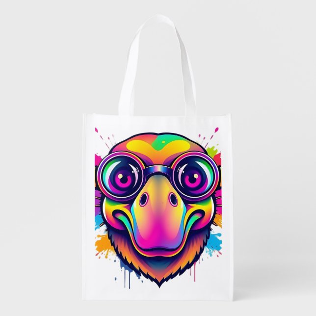 Platypus Head with Goggles Reusable Tote (Front)