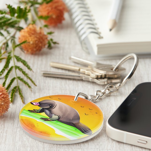Platypus in the Land of the Sun Keychain (Front Right)
