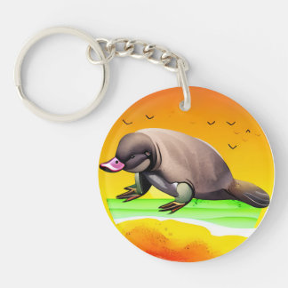 Platypus in the Land of the Sun Keychain