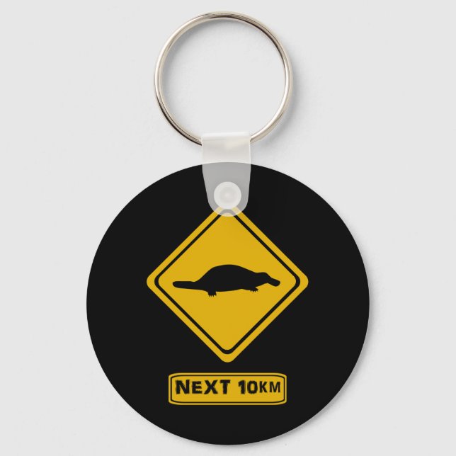 platypus road sign keychain (Front)