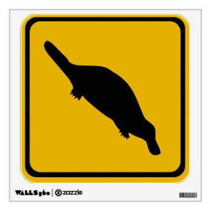 platypus road sign wall decal