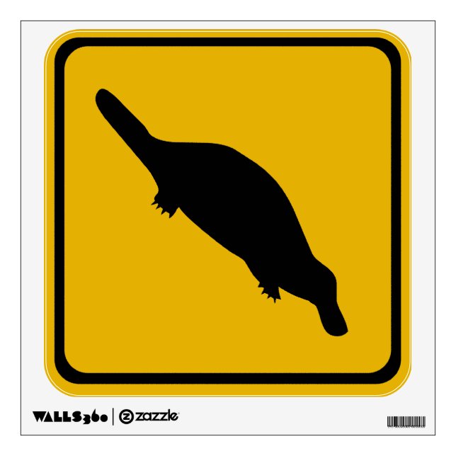 platypus road sign wall decal (Front)