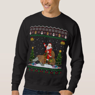 Platypus Ugly Xmas Gift Santa Riding Platypus Chri Sweatshirt