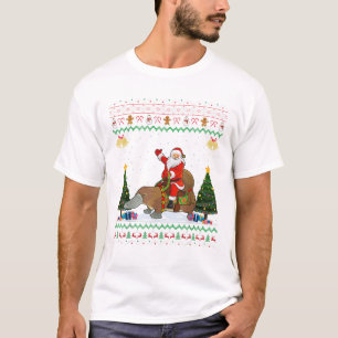 Platypus Ugly Xmas Gift Santa Riding Platypus Chri T-Shirt