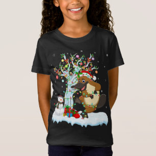 Platypus Xmas Tree Lighting Santa Hat Platypus Chr T-Shirt