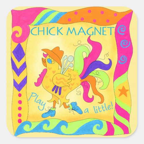 Play a Little Chick Magnet Stickers
