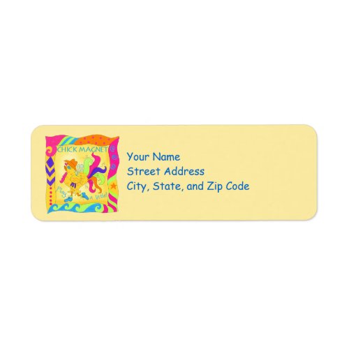 Play a Little Chick Magnet Yellow Return Address Label