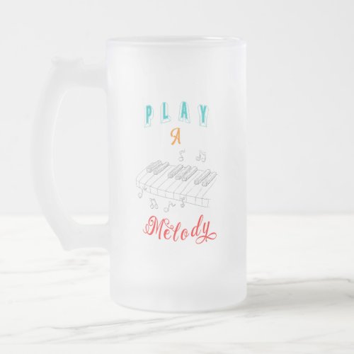 Play A Melody Boyfriend Piano Frosted Glass Beer Mug
