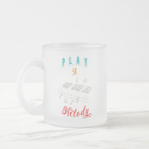 Play A Melody Boyfriend Piano Frosted Glass Coffee Mug