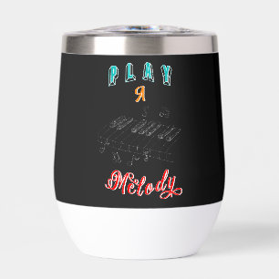 Play A Melody Boyfriend Piano Thermal Wine Tumbler