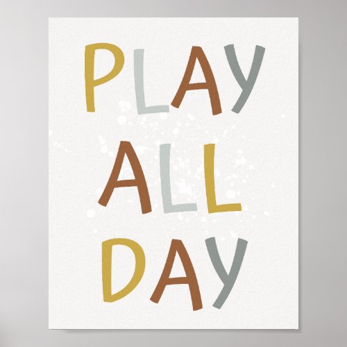 Play All Day Colorful Kids Room Wall Decor 