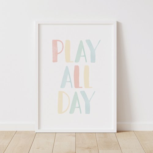 Play All Day Pastel Rainbow Girls Room Decor