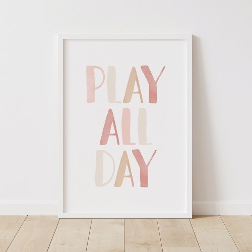 Play All Day Pink Neutral Girls Room Decor