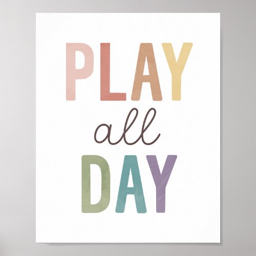 Play All Day Rainbow Poster