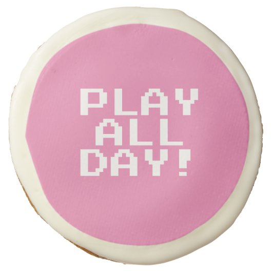 Play All Day! Retro Video Game Sugar Cookie (Front)