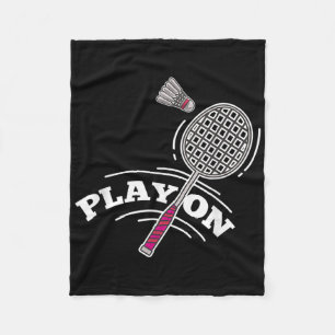 Play Badminton Player Sport Stick Shuttle Racket  Fleece Blanket