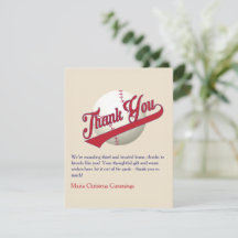 Play Ball Baseball Baby Shower Thank You Card