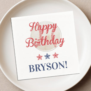 Play Ball! Baseball Birthday Napkin