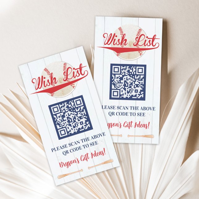 Play Ball Baseball Birthday Wish List Card (Creator Uploaded)