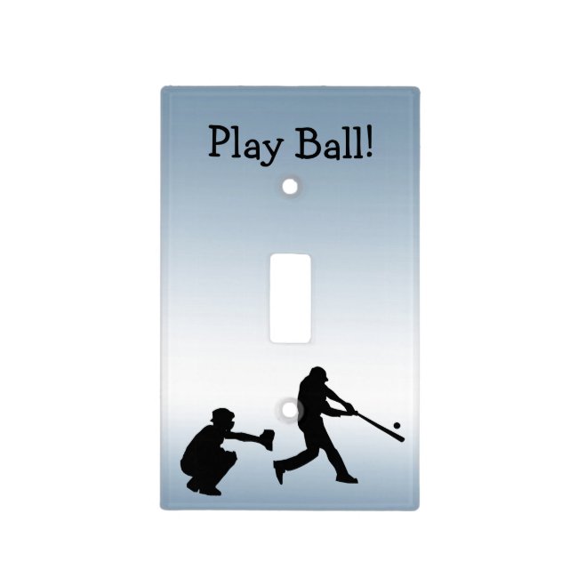 Play Ball Baseball Blue Sports Light Switch Cover