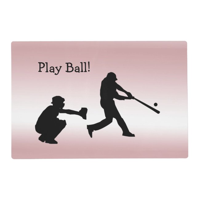 Play Ball Baseball Girly Pink Sports Placemat