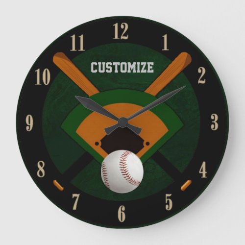 Play Ball Baseball Large Clock