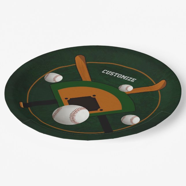 Play Ball Baseball  Paper Plates (Angled)