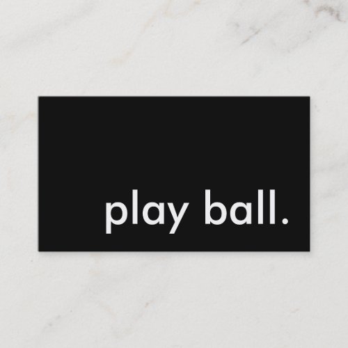 play ball. business card template