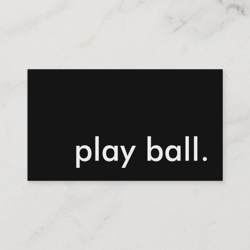 Customizable play ball. business card template