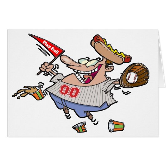 Play Ball Cartoon Character Cards (Front Horizontal)