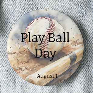 Play Ball Day - Baseball Button