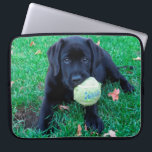 Play Ball - Labrador Puppy - Black Lab Laptop Sleeve<br><div class="desc">All this Black Lab Puppy wants to do is play ball ! 

Play Ball - Original Artwork by Judy Burrows @ Black Dog Art</div>