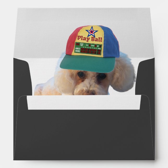 Play Ball Poodle Black Envelopes (Back (Bottom))