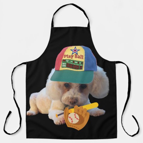 Play Ball Poodle Kitchen Apron