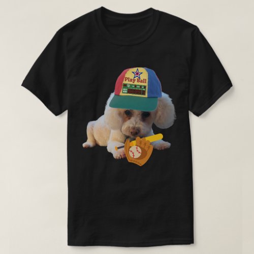 Play Ball Poodle MenWomen T_Shirt 