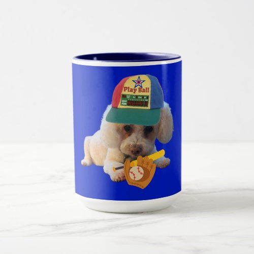 Play Ball Poodle Two Tone Coffee Mug