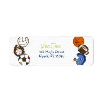 Play Ball Sports Ball Baby Shower Address Labels