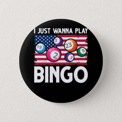 Play Bingo American Flag Funny Bingo Button