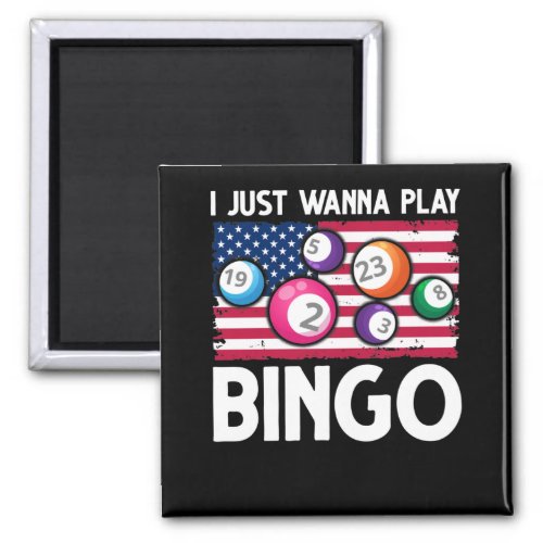 Play Bingo American Flag Funny Bingo Magnet