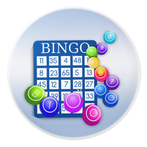 Play Bingo! Blue Ceramic Knob