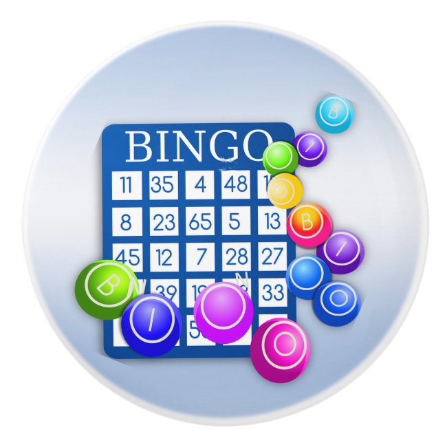 Play Bingo! Blue Ceramic Knob