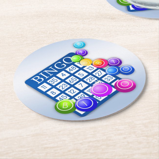 Play Bingo! Blue Set of Sturdy Paper Coasters