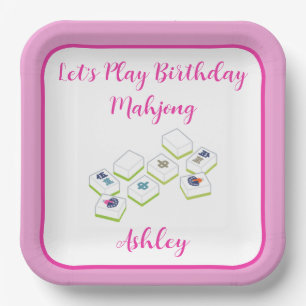 Play Birthday Mahjong PERSONALIZE Paper Plates