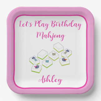 Play Birthday Mahjong PERSONALIZE Paper Plates