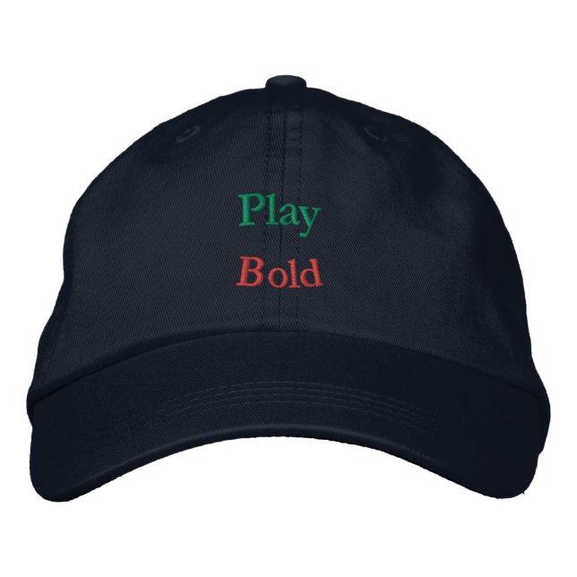 Play Bold Printed Elegant exquisite Strong Power Embroidered Baseball Cap (Front)
