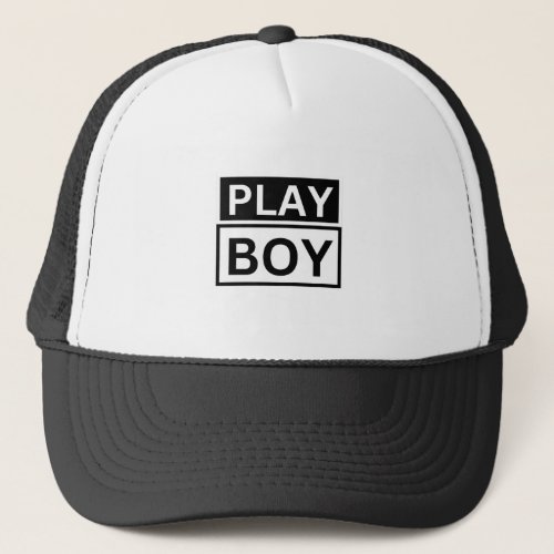 Play Boys Back  White Essential summer vintage Trucker Hat