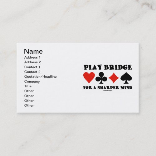 Play Bridge For A Sharper Mind Four Card Suits