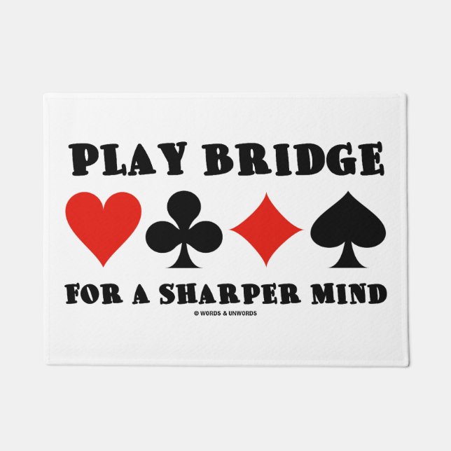 Play Bridge For A Sharper Mind Four Card Suits Doormat (Front)